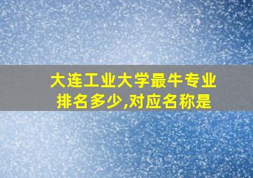 大连工业大学最牛专业排名多少,对应名称是