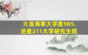 大连海事大学是985,还是211大学研究生院