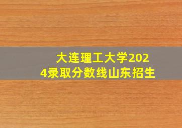 大连理工大学2024录取分数线山东招生