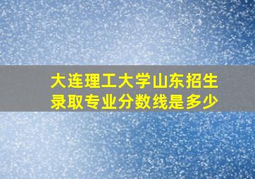 大连理工大学山东招生录取专业分数线是多少