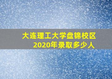 大连理工大学盘锦校区2020年录取多少人