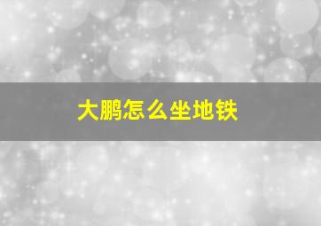 大鹏怎么坐地铁