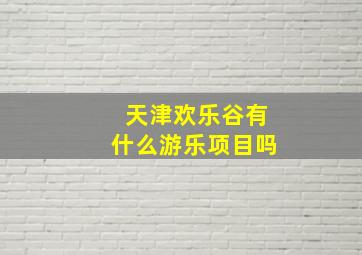 天津欢乐谷有什么游乐项目吗