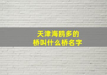 天津海鸥多的桥叫什么桥名字