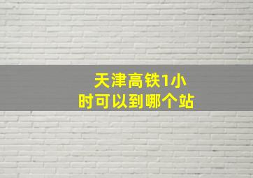 天津高铁1小时可以到哪个站