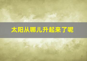 太阳从哪儿升起来了呢