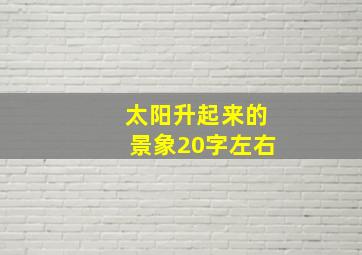 太阳升起来的景象20字左右