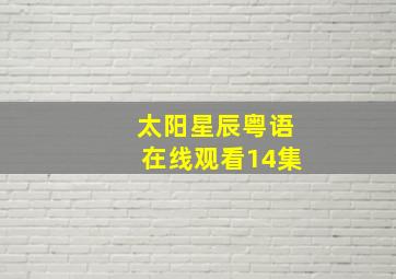 太阳星辰粤语在线观看14集