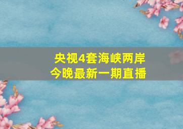 央视4套海峡两岸今晚最新一期直播