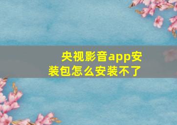 央视影音app安装包怎么安装不了