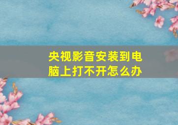 央视影音安装到电脑上打不开怎么办