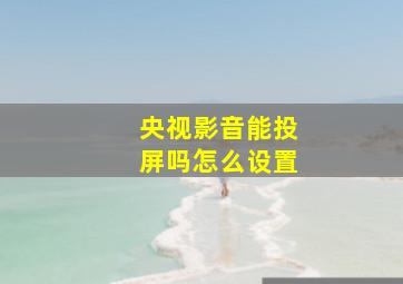 央视影音能投屏吗怎么设置