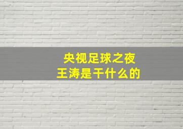 央视足球之夜王涛是干什么的