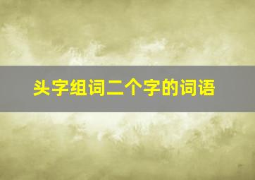 头字组词二个字的词语