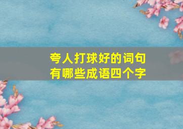 夸人打球好的词句有哪些成语四个字