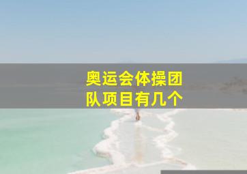 奥运会体操团队项目有几个