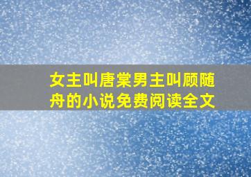 女主叫唐棠男主叫顾随舟的小说免费阅读全文