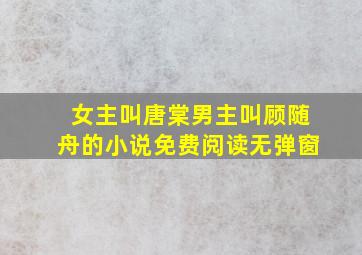 女主叫唐棠男主叫顾随舟的小说免费阅读无弹窗