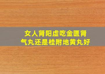 女人肾阳虚吃金匮肾气丸还是桂附地黄丸好