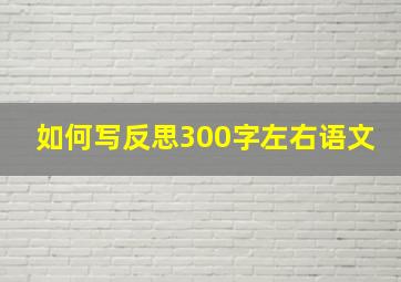 如何写反思300字左右语文