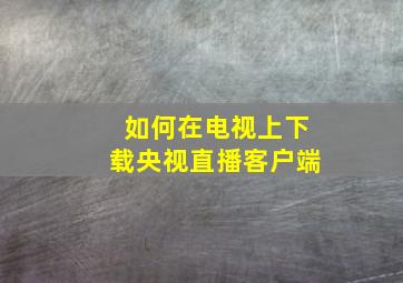 如何在电视上下载央视直播客户端