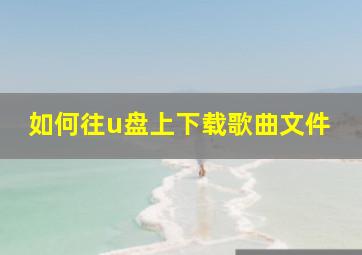 如何往u盘上下载歌曲文件