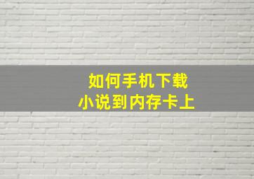 如何手机下载小说到内存卡上