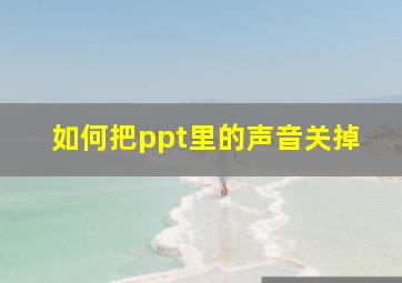 如何把ppt里的声音关掉