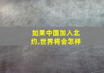 如果中国加入北约,世界将会怎样