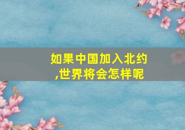 如果中国加入北约,世界将会怎样呢