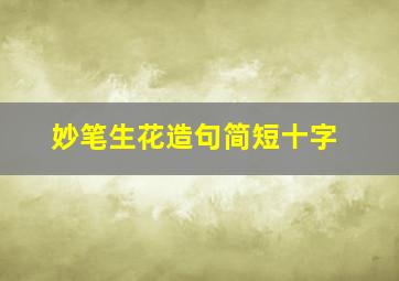 妙笔生花造句简短十字