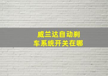 威兰达自动刹车系统开关在哪