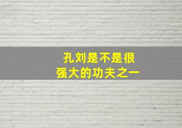 孔刘是不是很强大的功夫之一