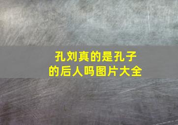 孔刘真的是孔子的后人吗图片大全