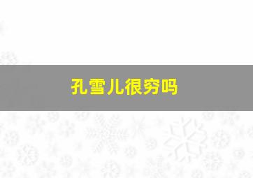 孔雪儿很穷吗