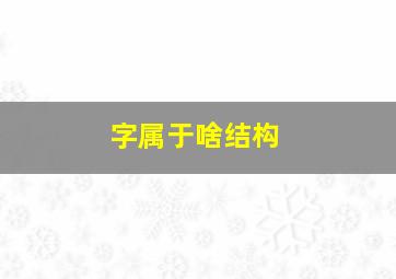 字属于啥结构