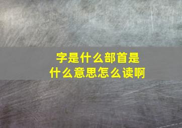 字是什么部首是什么意思怎么读啊