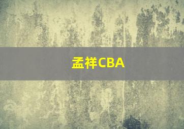 孟祥CBA