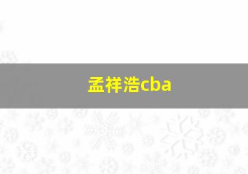 孟祥浩cba