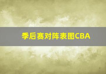 季后赛对阵表图CBA