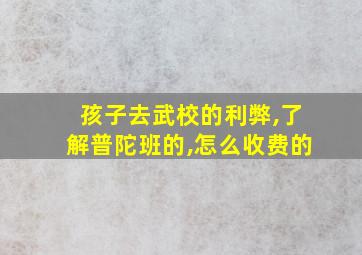 孩子去武校的利弊,了解普陀班的,怎么收费的