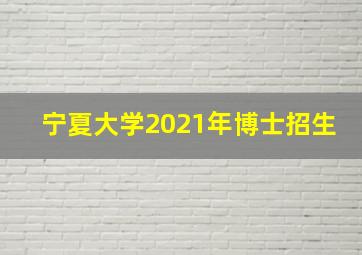 宁夏大学2021年博士招生