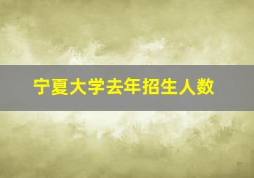 宁夏大学去年招生人数