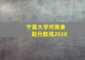 宁夏大学河南录取分数线2020