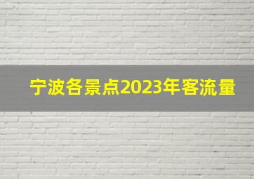 宁波各景点2023年客流量