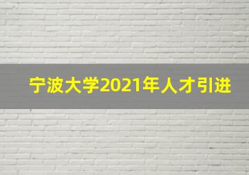 宁波大学2021年人才引进