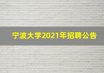 宁波大学2021年招聘公告