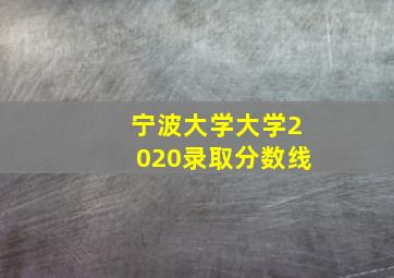 宁波大学大学2020录取分数线