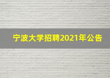 宁波大学招聘2021年公告