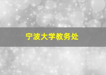 宁波大学教务处